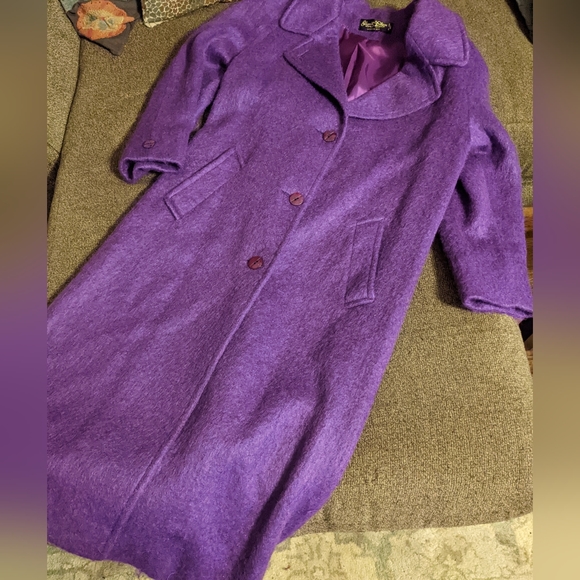 Vintage Elegant Fashions purple mohair/wool blend coat - Picture 9 of 14